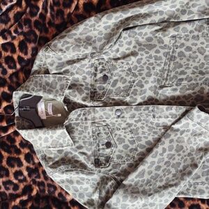 Level 99 leopard print trucker jacket